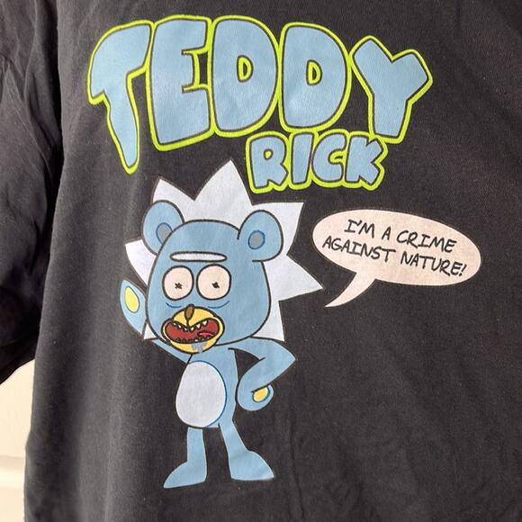 Adult Swim Rick and Morty Teddy Rick T-Shirt Black XL - Picture 2 of 7